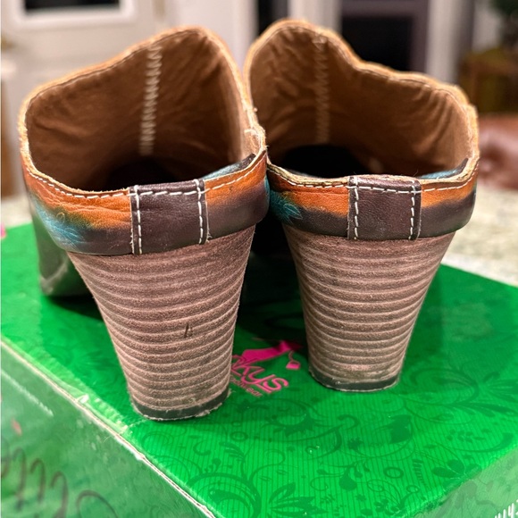 Corey’s  Women’s Cowboy Boho Mules Sz 11 Brown Leather Pointed Toe Western 41 - Picture 6 of 6